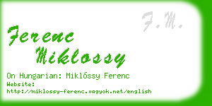 ferenc miklossy business card